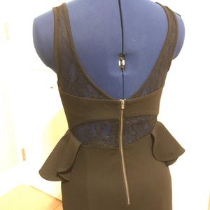 Bcbg generation black peplum lace dress size 2